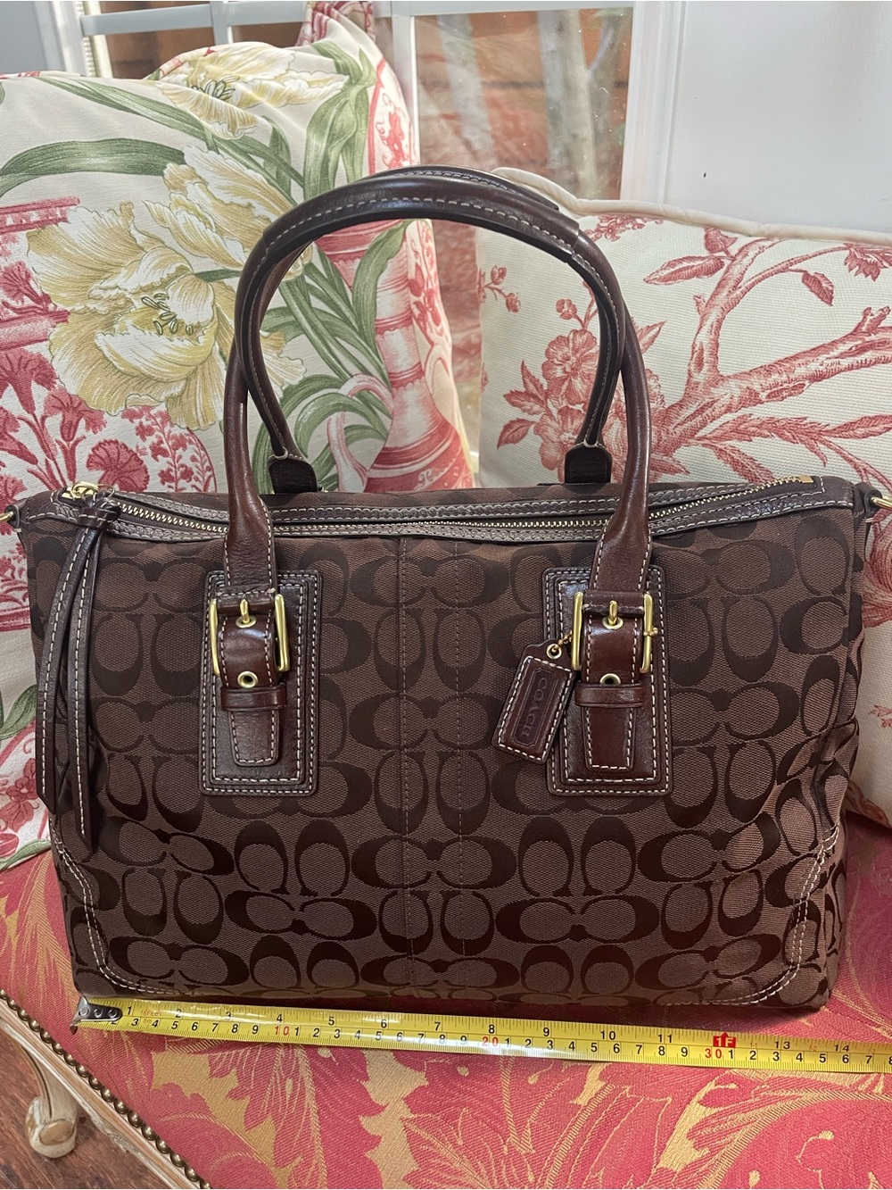 Coach Signature Satchel CarryAll Dk Brown